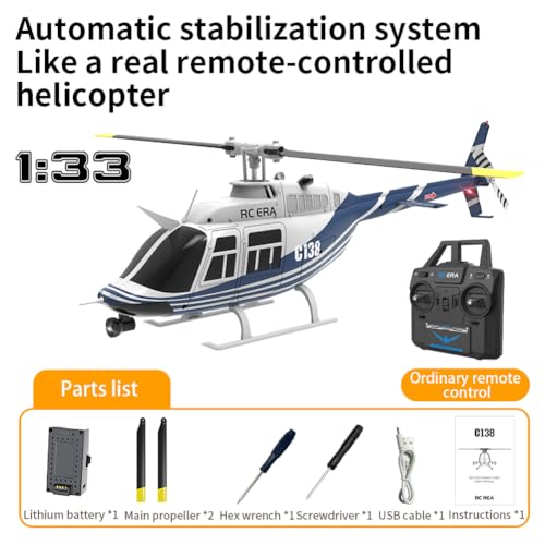 Image of FLYCOLOR C138 RC Helicopter 2.4G 6CH 6-Axis Gyro Altitude Hold 1 /33 Remote Control Plane Ready to Fly RTF(Blue-White)