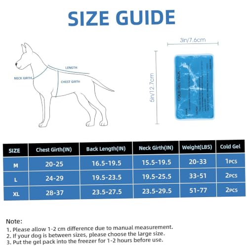 Chaleco de enfriamiento para perros L con bolsa de hielo y arnés ajustable reflectante 3