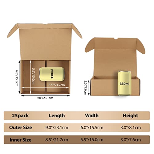Image of RLAVBL 9x6x3 Inches Shipping Boxes Set of 25, Brown Small Corrugated Cardboard Box, Mailer Boxes for Packing Small Business