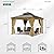 YITAHOME 10x10ft Hardtop Gazebo w/Nettings and Curtains, Heavy Duty Gazebo w/Wood Grain Double Roof Galvanized Steel Outdoor Combined of Vertical Stripes Roof for Patio, Backyard, Deck, Lawns, Brown