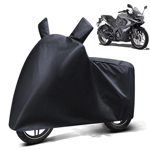 Image of FABTEC Waterproof Bike Body Cover Compatible with Bajaj Pulsar RS200, A2 (Black)