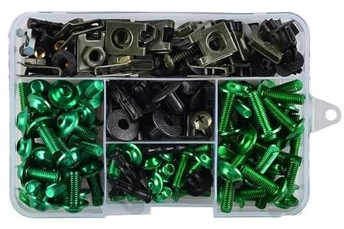 Boulons carénage aluminium YZF R1 R6 R3 R25, remplacement visserie moto 195 pièces vert
