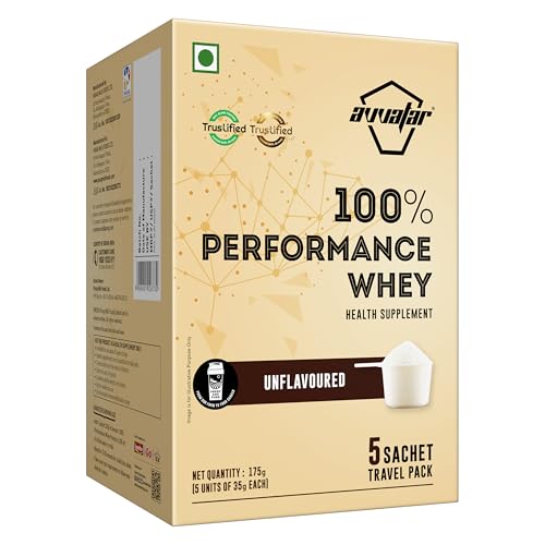 Image of avvatar PERFORMANCE WHEY PROTEIN | (5x35g) Travel Pack | Unflavoured | 28g Protein