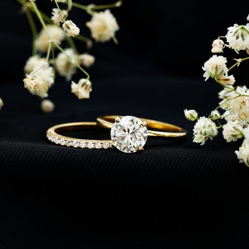 Certified Moissanite Engagement Ring With Wedding Band, D-Vs1 Quality, Moissanite Bridal Band Sets - Ready To Gift3
