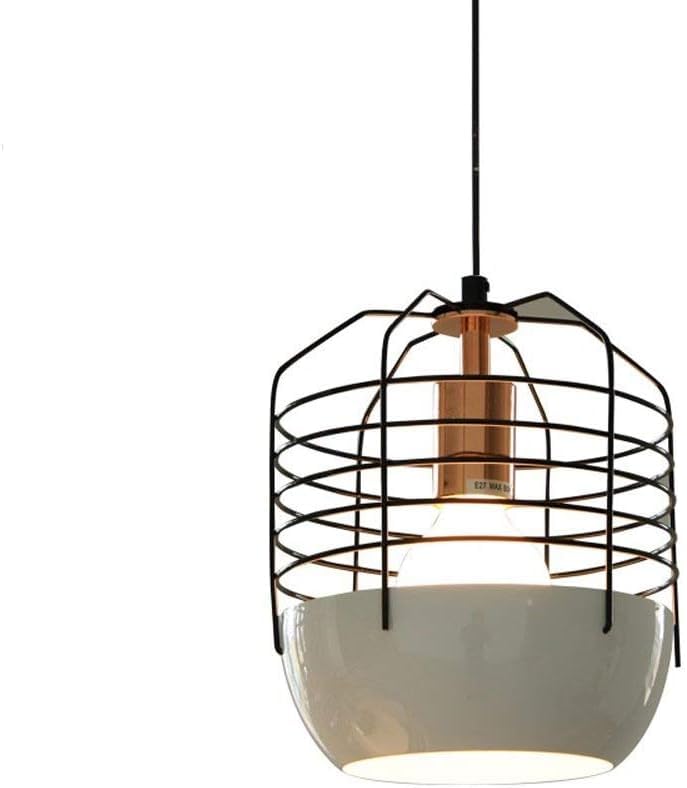Lampe suspendue vintage cage à oiseaux en métal creux style industriel