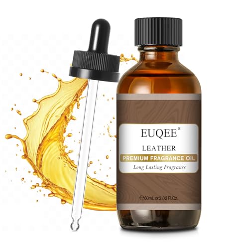 EUQEE Leather Fragrance Oils, 2.02 Fl oz/ 60ml Essential Oils for Diffuser, Candle Making, DIY Soap with Glass Dropper