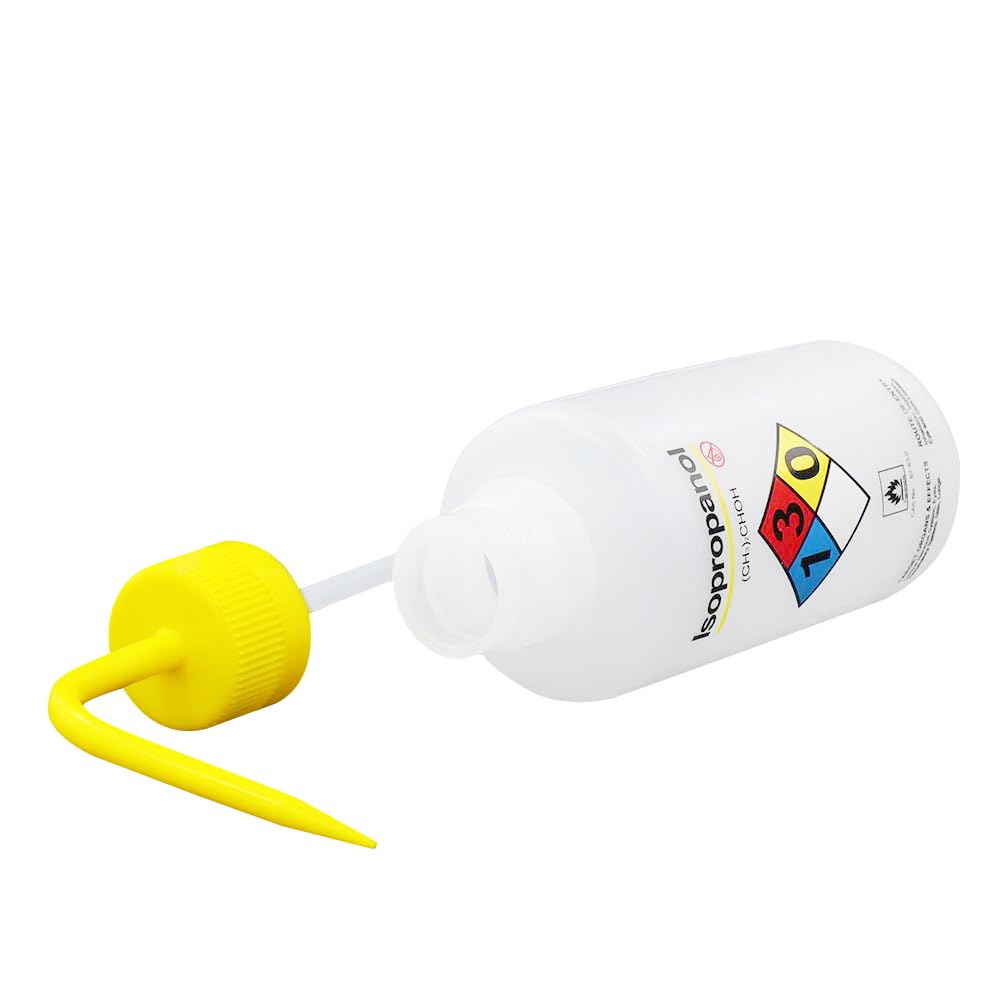 6 bottiglie di lavaggio isopropanolo, vol.500 ml, bottiglia di lavaggio spremere con bocca stretta, bottiglia con spruzzatore autoventilante, materiale LDPE, WBI500A6