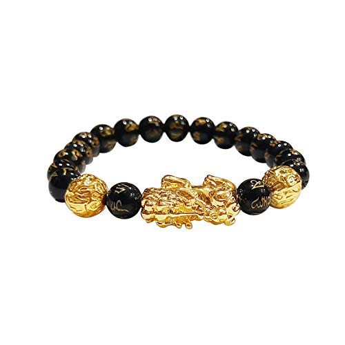 Bracelet Pixiu onyx noir homme femme perle Mani Reiki