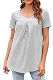 Stil und Anlass: Kurzärmlige Tunika Oberteile für Damen im Frühling und Sommer sind die beste Wahl für Ihre Garderobe und eignen sich für Arbeit, Büro, Alltag, Partys, Verabredungen, Urlaub, Reisen, Hochzeiten und viele andere Anlässe. Geschenke zum Valentinstag und Muttertag. Geeignet für Frühling, Sommer und Herbst.