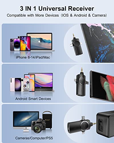 Milouz Dual Wireless Microphones For Iphone/Android Phone/Camera/Laptop, Wireless Lavalier Microphone For Video Recording Podcast Youtube Tiktok Facebook, Plug-Play Mini Lapel Mic #TOP5