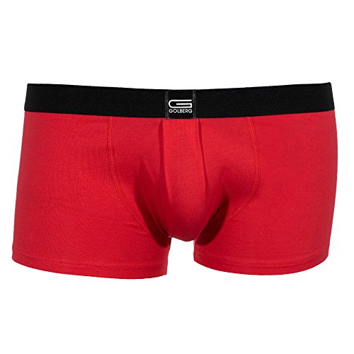 GOLBERG G Low Rise Boxer Briefs  Stretchy, Soft, and Comfortable  (Red, Size Small)
