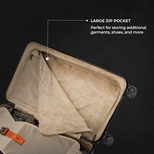 Image of Briggs & Riley 28 inch Medium Trunk Spinner - Checked Luggage for Travel, Suitcases with Wheels, Hardside Rolling Bag for Men & Women, Self-Repairing Zipper - Torq Collection, Stealth Black