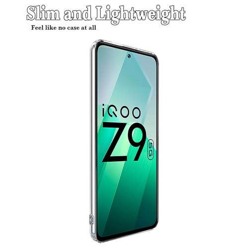 Image of Amazon Brand- Solimo Mobile Cover for iQOO Z9 5G (Soft & Shockproof Back Case with inbuilt Cushioned Edges), Transparent