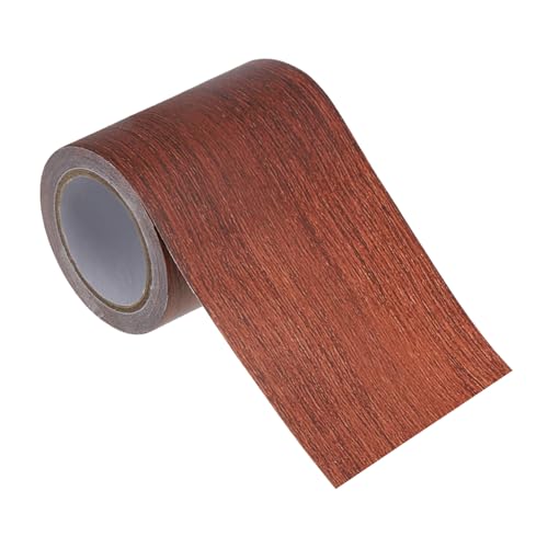 PATIKIL Wood Grain Repair Tape 2.2" x15ft, Self Adhesive Realistic Textured Repair Tape Patch for Floor Door Table Cabinets Desk,Light Wine Mahogany