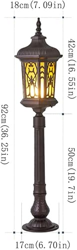 Miniatura 2 de Luces de poste para exteriores, luz de césped europea de aluminio para exteriores, impermeable, luz de jardín, pantalla de cristal, luz de cabeza de