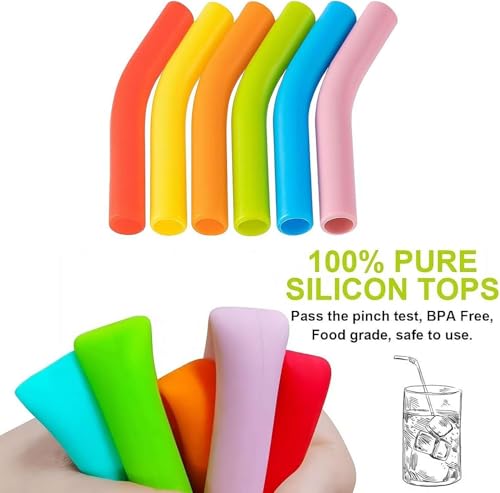 6 Pzas Tapas de Silicón para Pitillos Reutilizables 8mm miniatura 2