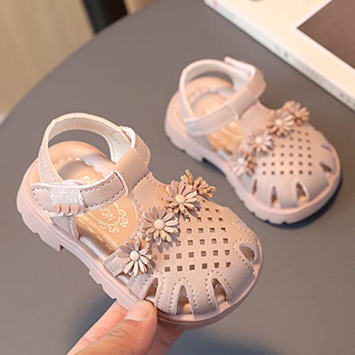 Toddler Girl Sandals Baby Sandals Fashion Flat Soft Walking Shoes Soft Bottom Baby Walking Sandals (Pink, 6.5 Toddler)2