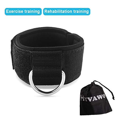 Ankle Straps Neoprene Padded Fitness Wrist Cuffs with D Ring High Strength Exercises Gym Pulley Strap for Cable Machines (Black 2 Pack) - Image 6