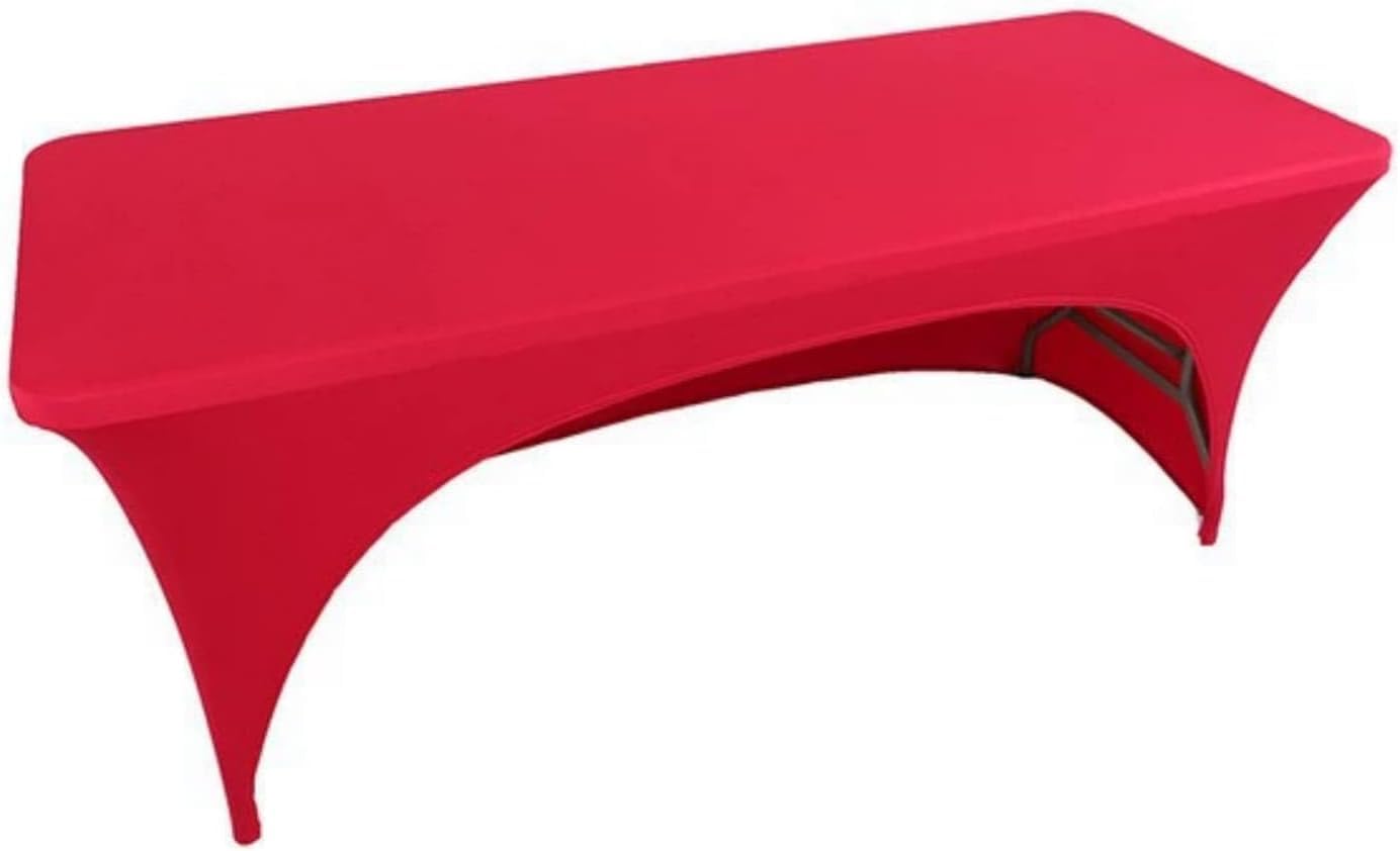 KIJyfgTR Rectangular Spandex Tablecloth – Ideal For Weddings And Birthdays(Red,6FT 183x76cm)