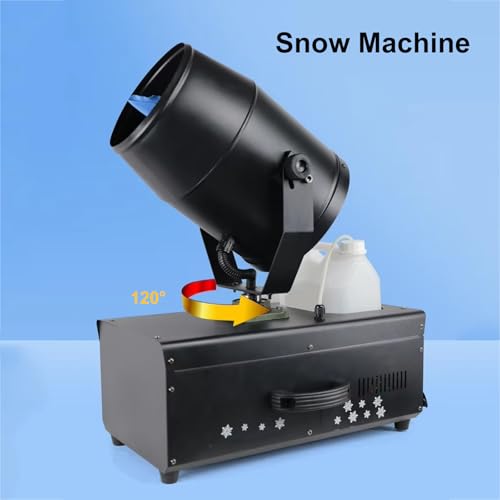 Máquina de nieve oscilante CAOJS, 2000 W, con control remoto y distancia de rociado de 3 a 6 m, tamaño ajustable de copos, ideal para Navidad, bodas y fiestas miniatura 2