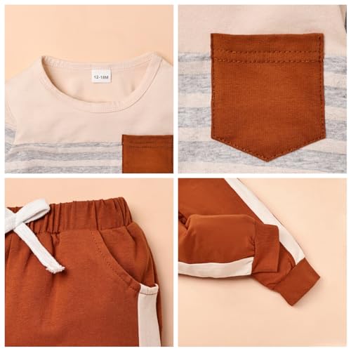 Image of FOCUTEBB Toddler Boy Clothes Baby Boys Fall Winter Outfits Long Sleeve Sweatshirt Top Jogger Pants Set Boys Outfit Set 12M-4T