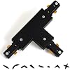 Conector L para riel H VANoopee negro, accesorios para riel de iluminación tipo H de circuito único de 3 cables y 1 riel, conector de riel para sistema Halo, kit de iluminación LED de riel de fácil instalación 7