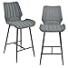 [en.casa] Lot de 2 Tabourets de Bar Siège de Cuisine 103 x 47 x 51 cm Pied en Métal Housse Textile Gris foncé