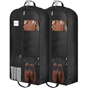 43″ Heavy Duty Garment Bags for Travel 6.5″ Gusseted Suit Bags for Closet Storage 2 Handles Hanging Clothes Bag with Pocket Mens Suit Cover for Shirts, Coats, Dresses, Suit Holder, 2 Pack
