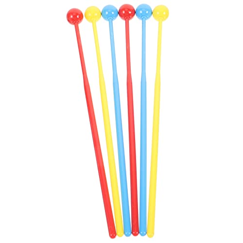 GALPADA 3 Pairs Marimba Mallets Percussion Instrument Sticks Durable Drum Hammer Accessory for Early Childhood Music Education Smooth Handle