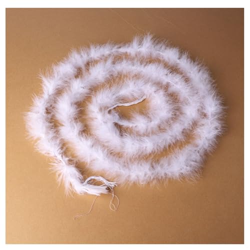 Hrlace 200cm Marabu Federboa 10g Flauschige Marabu Boa zum Basteln Natürliche Truthah Feder Boa Tlauschige Feder Girlande Weihnachtsgirlande DIY...