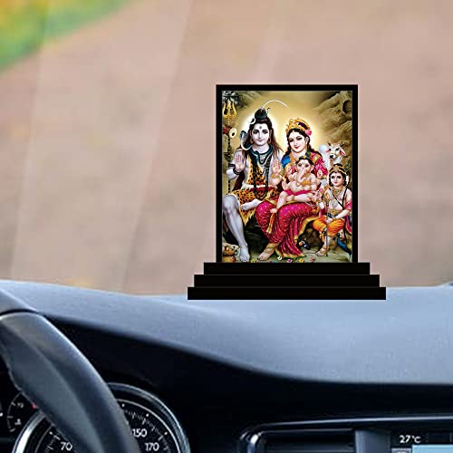 Vprint Shiv parivar murti Shiv Parivar Statues Figurine Showpiece Traditional Wooden Shiv Parivar Statues Pariwar Murti for Puja Room