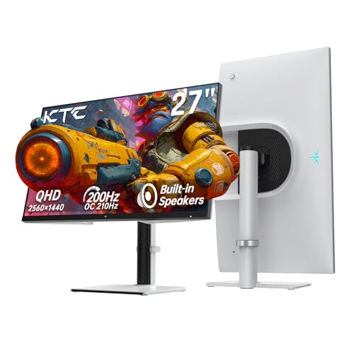 KTC 27 Inch Gaming Monitor 200Hz, 1440P Monitor with Speakers, Up
