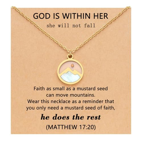 Mustard Seed Necklace Jewelry for Women Girls, Gold