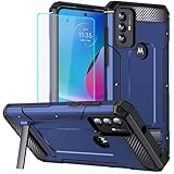 for Moto G Play 2023 Case, Moto G Play 2023 Phone Case with Screen Protect, Rugged Heavy Duty Drop Protection Defender Back Cover for Moto G Play 2023 (Blue)