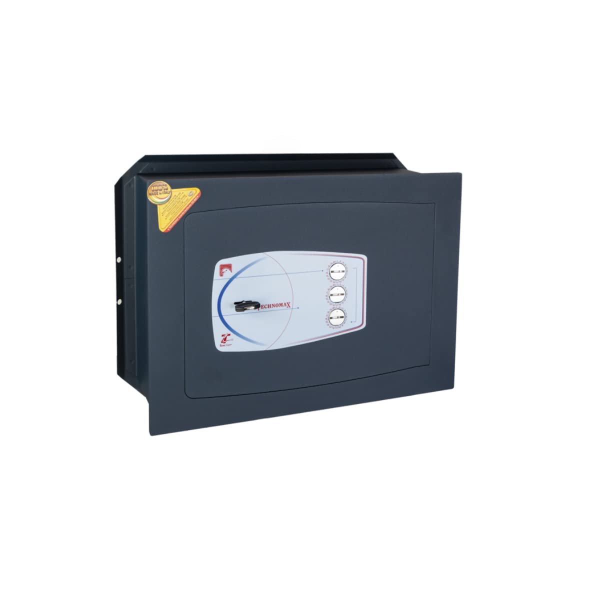 Technomax, Cassaforte a muro, Serie Gold Diplo modello GD/5, Apertura con Chiave a doppia mappa + Combinatore a 3 Volantini, Dimensioni mm. 340 (H) x 460 (L) x 200 (P)