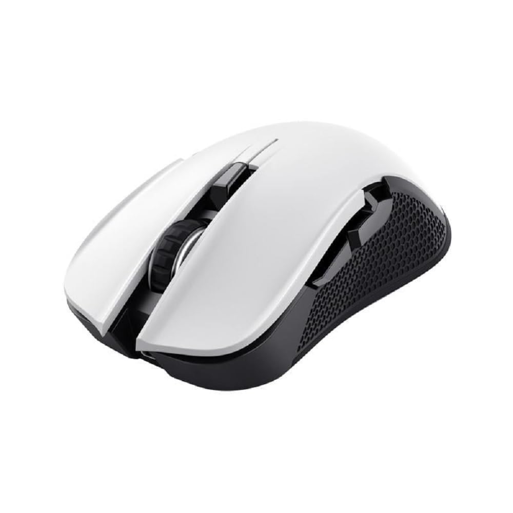 Trust Gaming GXT 923W Ybar Rechargeable Wireless Gaming Mouse, Low Latency 2.4GHz, 50h Battery Life, 200-7200 DPI, 69% Recycled Plastics, Programmable RGB Mouse for Computer, PC, Laptop – White