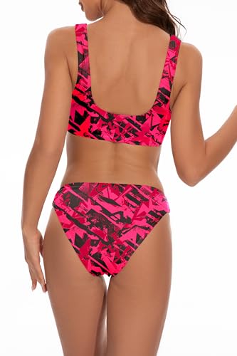 Image of Beautikini Period Swimwear for Teens Two Piece Leakproof Menstrual Bikini Swimsuit Sporty Bathing Suits for Girls Women