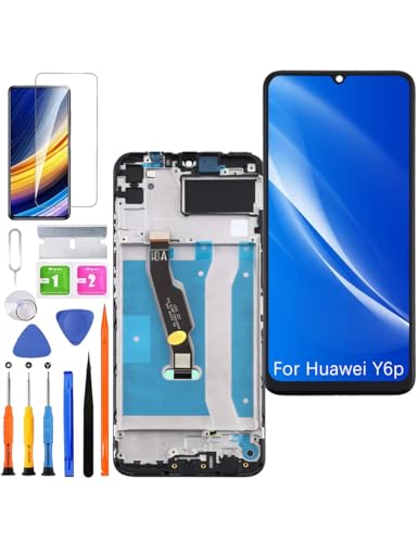 Écran Huawei Y6p Med-LX9 bloc LCD pré-assemblé sur châssis noir pour réparation
