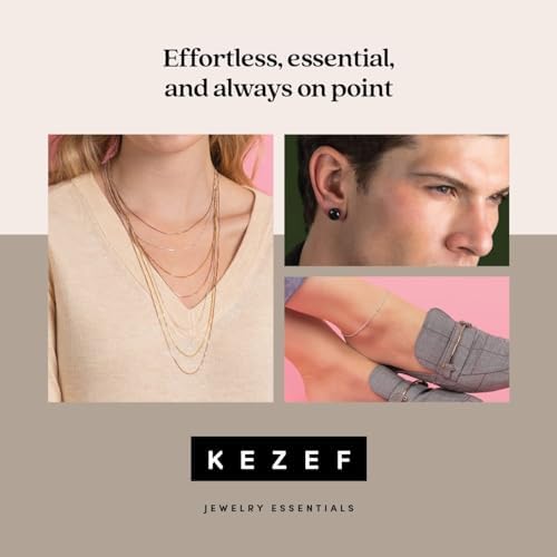 KEZEF 14K Gold Earrings | Filled Gold Stud Earrings for Women. Round Ball Stud Earrings | Hypoallergenic Earrings outshine Sterling Silver Stud Earrings | Gold Studs Earrings for Women Sizes 3mm - 9mm