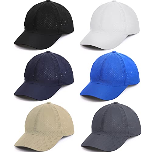 Quick Dry Baseball Cap Mesh Sports Cap Workout Tennis Hat For Men Women Adults Kids Outdoor Sports (Black, White, Navy Blue, Blue, Khaki And Dark Gray, 6) #TOP22