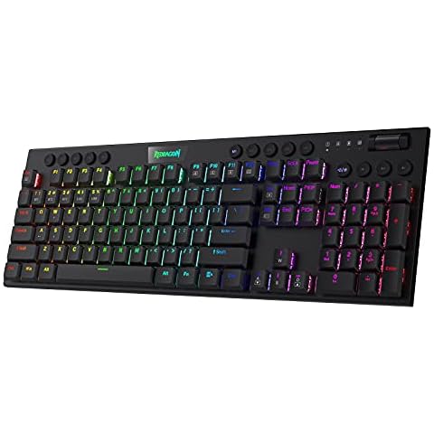 Redragon K618 Horus Teclado mecánico RGB Bluetooth/2.4 ghz/cable Tri-modo teclas planas Teclado thumbnail