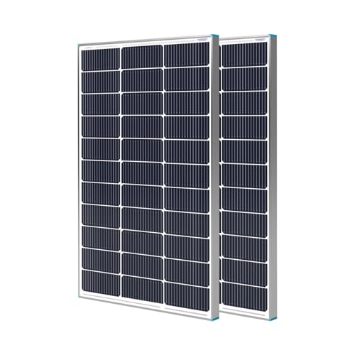 Renogy 2PCS 100 Watt Solar Panels N-Type 16BB, 12V 200W Solar Panel 25% High-Efficiency, PV Module Power Charger for RV Marine Rooftop Farm Battery and Other Off-Grid Applications 100W (Pack