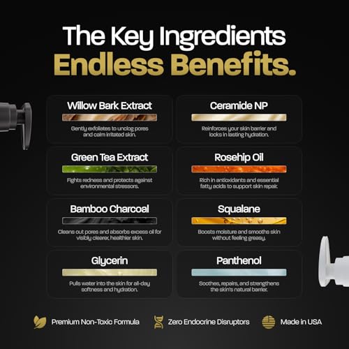 Image of BASED Skincare Trio - Daily Facial Cleanser, Moisturizer & Skin Revival Spray - Complete Men's Skincare System - Hypochlorous Acid, Bamboo Charcoal & Ceramides - All Skin Types