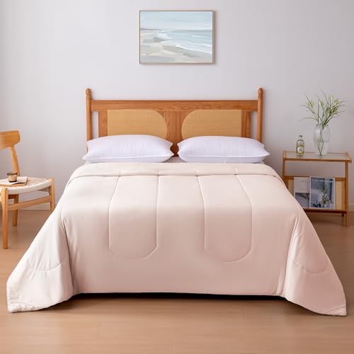 Amazon Basics Cooling Comforter, Temperature Regulating Blanket for Hot Sleepers, Summer & All Season Bedding, Lightweight, 106"x90", King, Pink - image 2