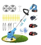 Lama in metallo Cordless Strimmer 21v Decespugliatore 27 Lame 15 cm Diametro di Taglio Cordless Strimmer Manico Retrattile Per Prato Giardino