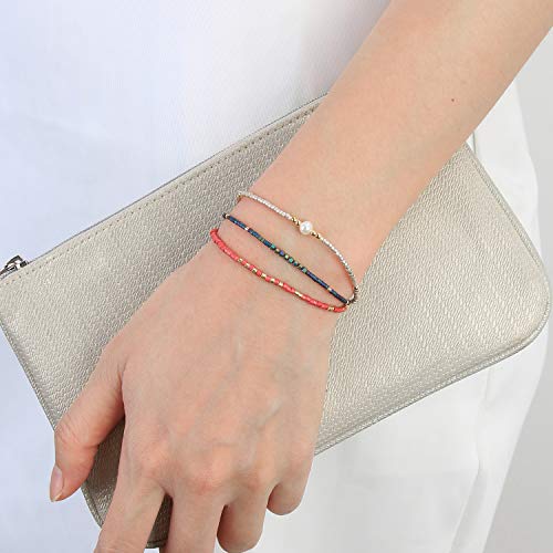 Image of C.QUAN CHI Handmade Friendship Beaded Bracelet Adjustable Colorful Miyuki Beads Bracelet