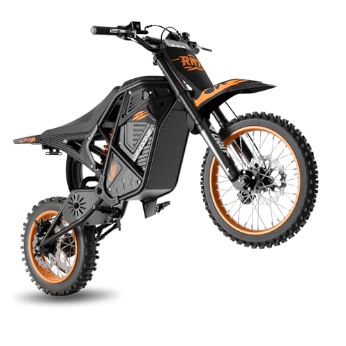 Image of Windone RM7 Electric Dirt Bike for Teens & Adults, 48V 22.5Ah, 37MPH & 45-Mile Electric Motorcycle, 2200W Ebike, 14 inch /12 inch Off-Road Tire E-Bike, Dual Hydraulic Brakes, Full Suspension, Fit Age 13+
