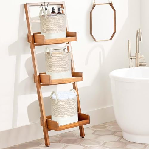 HDRNT Aufbewahrungskorb Geflochten Baumwollseil, Körbchen Wickeltisch Organizer Korb,Stapelbare Speicher Storage Basket, Aufbewahrung Körbe für Kinderzimmer Wohnzimmer Bad Aufbewahrungsbox 25 * 25cm