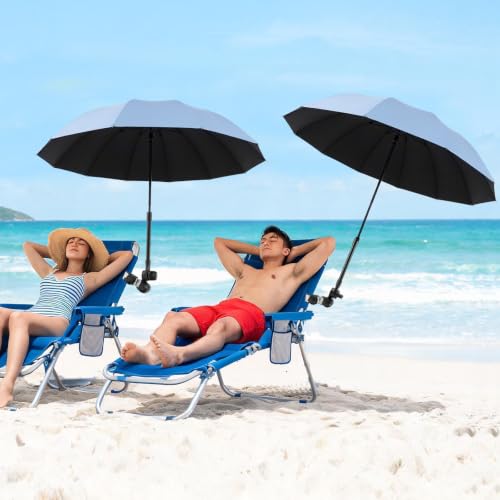 Sistavo Chair Umbrella With Clamp 360° Adjustable Beach Chair Umbrella UPF 50+ UV Protection Umbrellas Clip On For Chair, Wheelchair, Golf Carts, Boat, Fishing and Outdoor Sun Shade by Sistavo - Used condition - Image 2