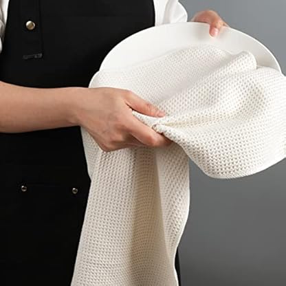 Polyte - Premium-Geschirrhandtücher aus Mikrofaser - Waffelstruktur - Dunkelblau, Grau, Altweiß - 40 x 71 cm - 12 Stück – Bild 8